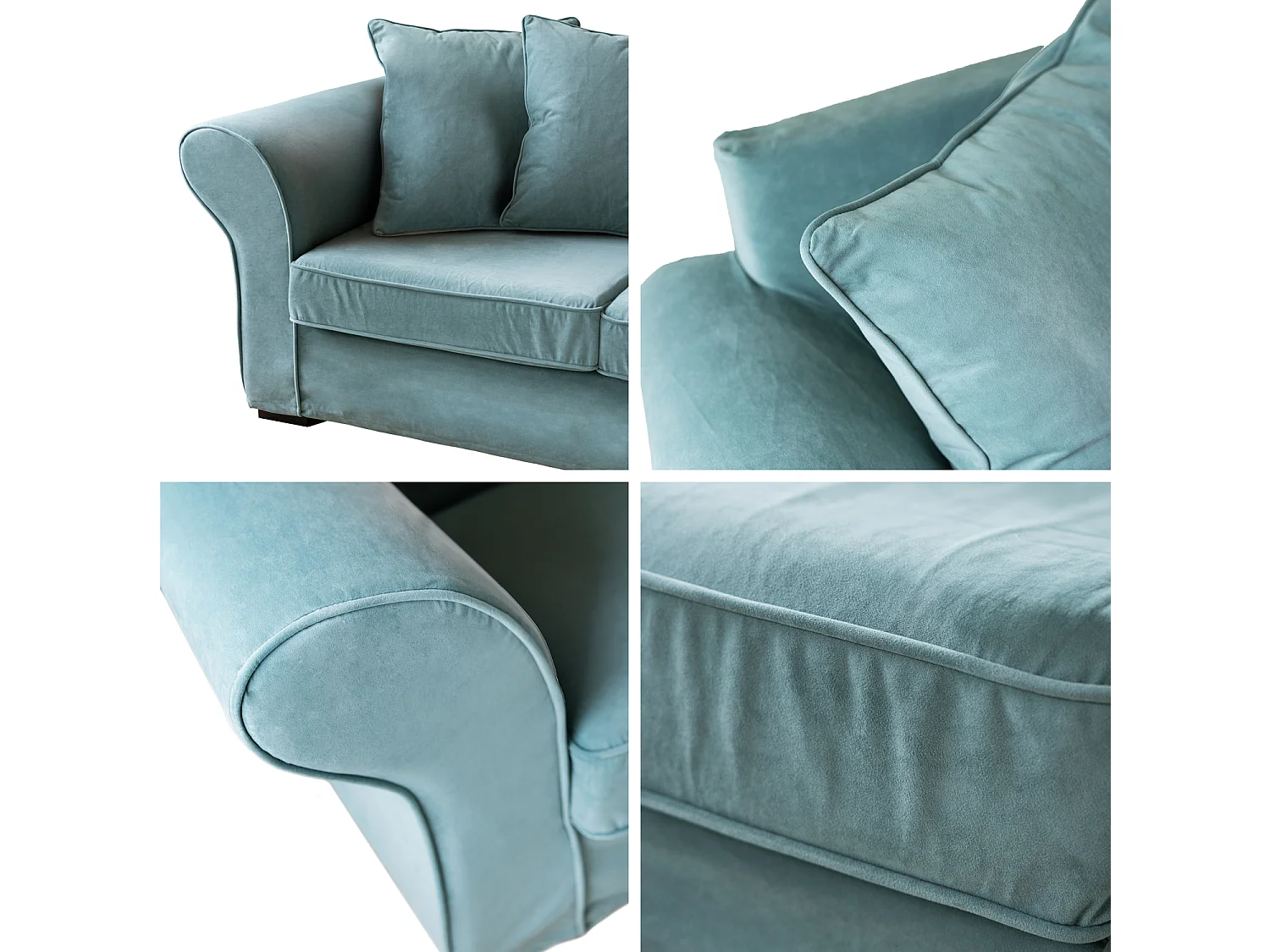 Canapé 3 places convertible en velours vert eucalyptus OSCAR