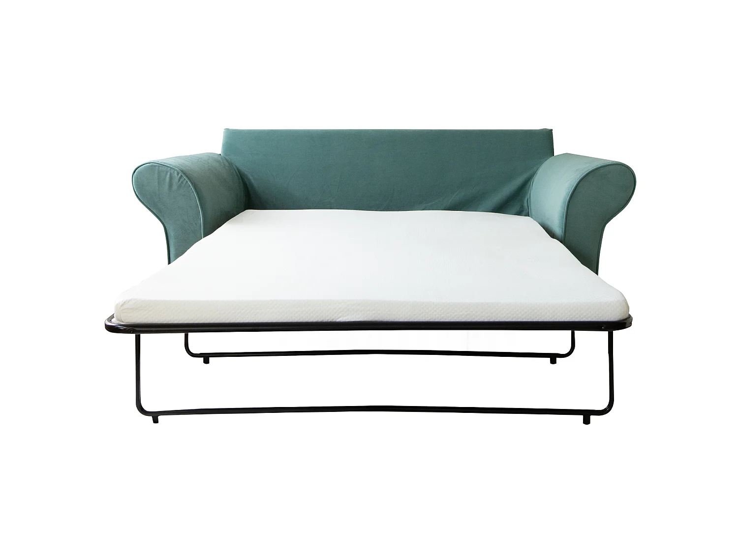 Canapé convertible 3 places en velours vert OSCAR