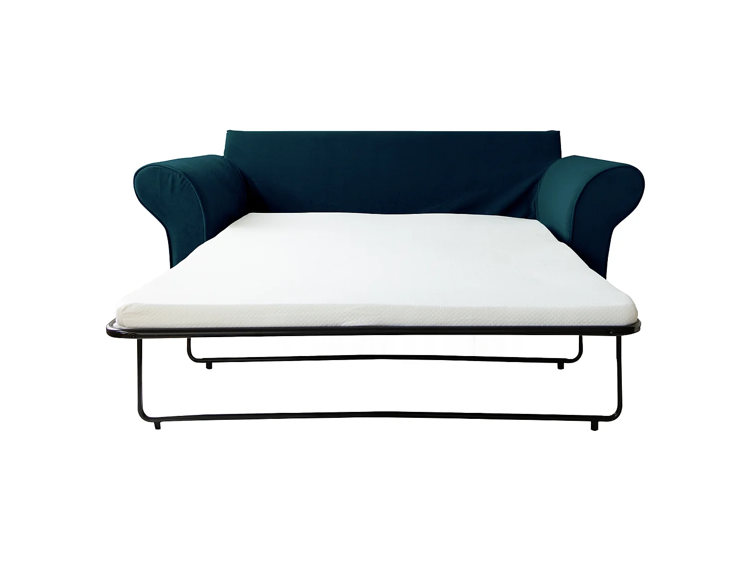 Canapé convertible 3 places en velours bleu OSCAR