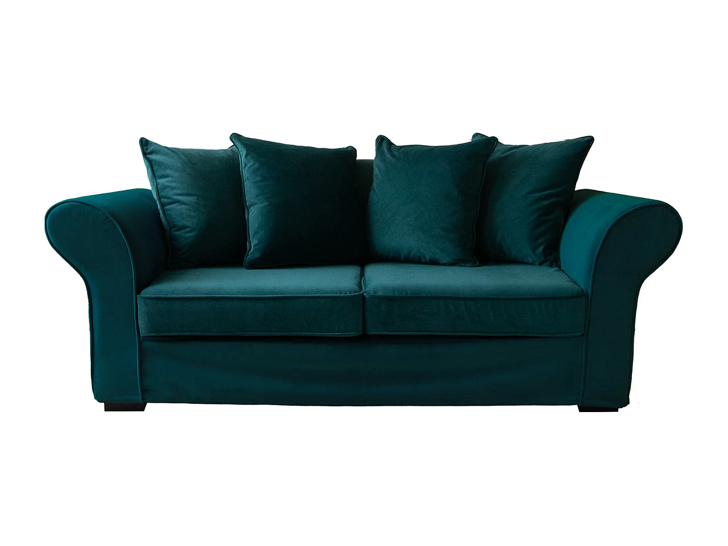 Canapé 3 places convertible en velours vert émeraude OSCAR