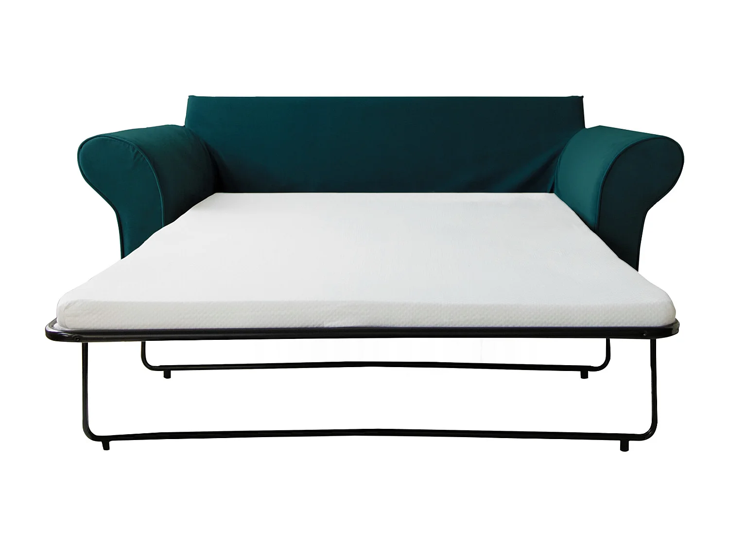 Canapé 3 places convertible en velours vert émeraude OSCAR