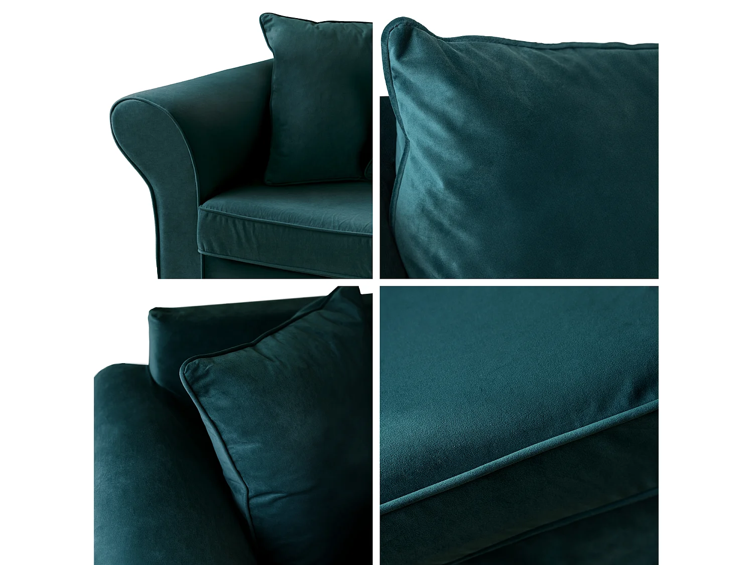 Canapé 3 places convertible en velours vert émeraude OSCAR