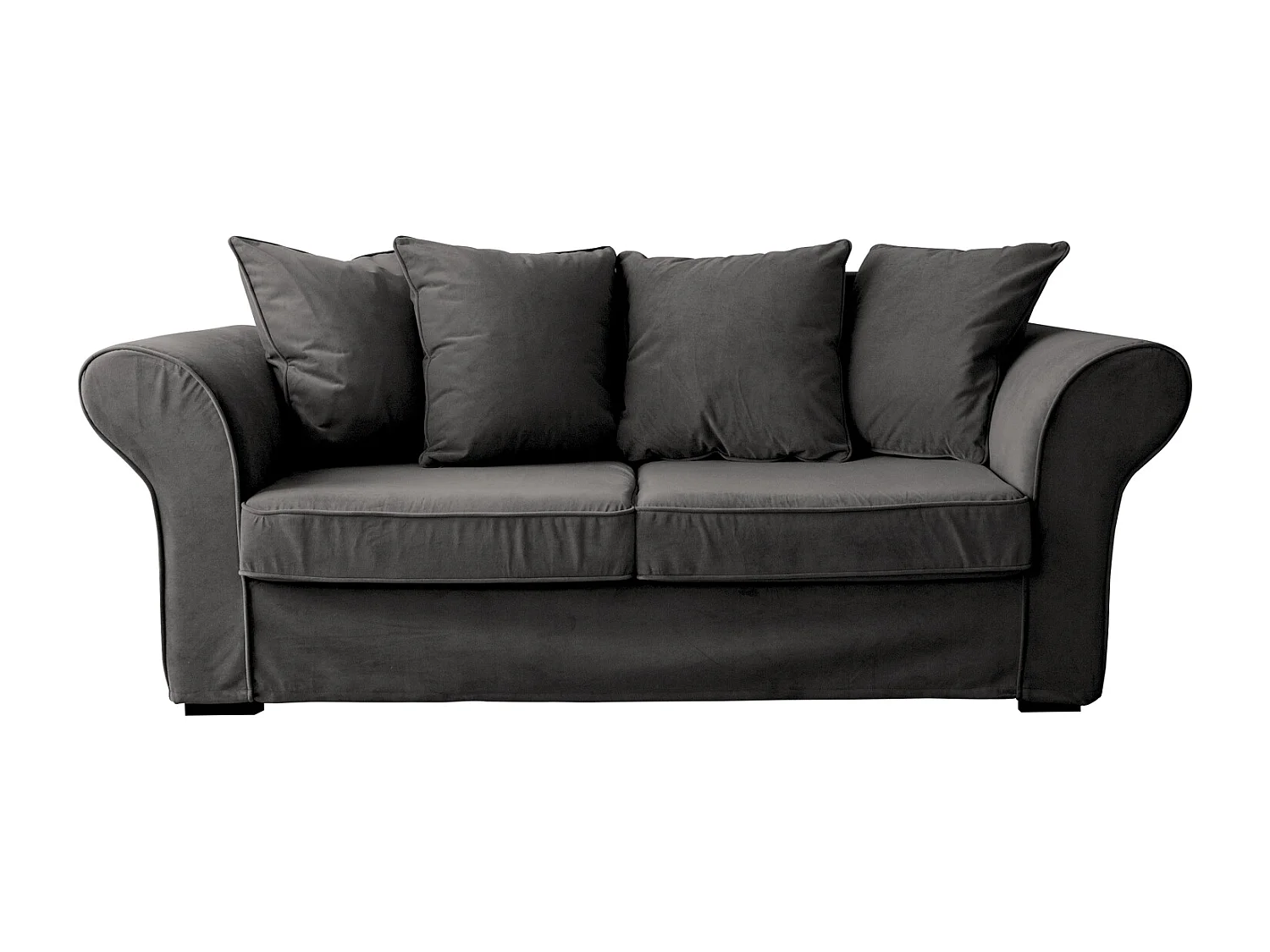 Canapé 3 places convertible en velours gris OSCAR