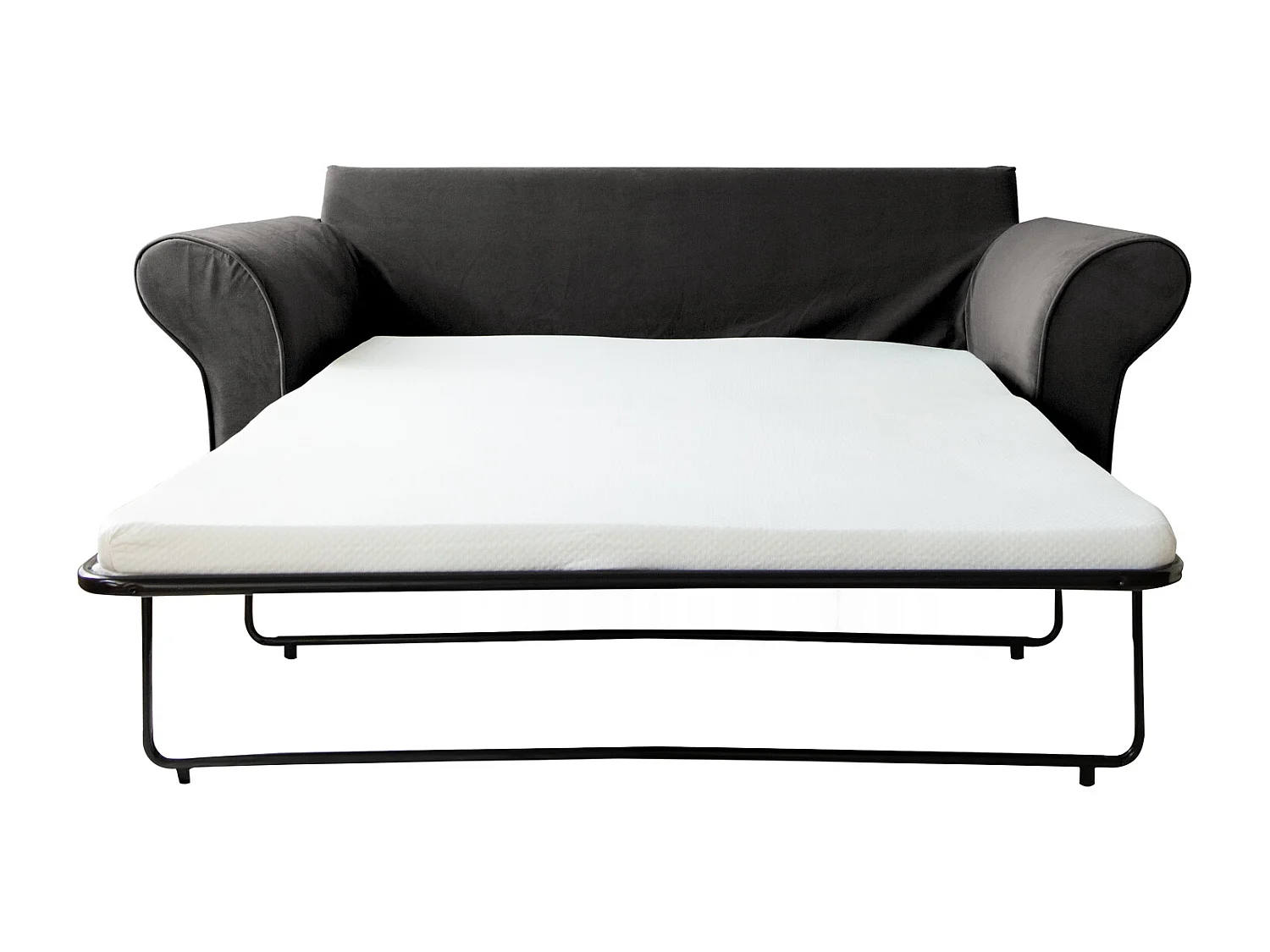 Canapé 3 places convertible en velours gris OSCAR