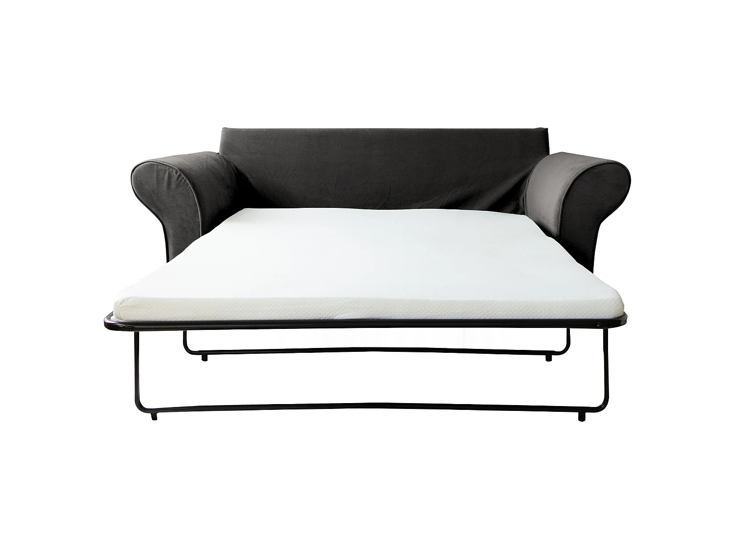 Canapé convertible 3 places en velours gris OSCAR