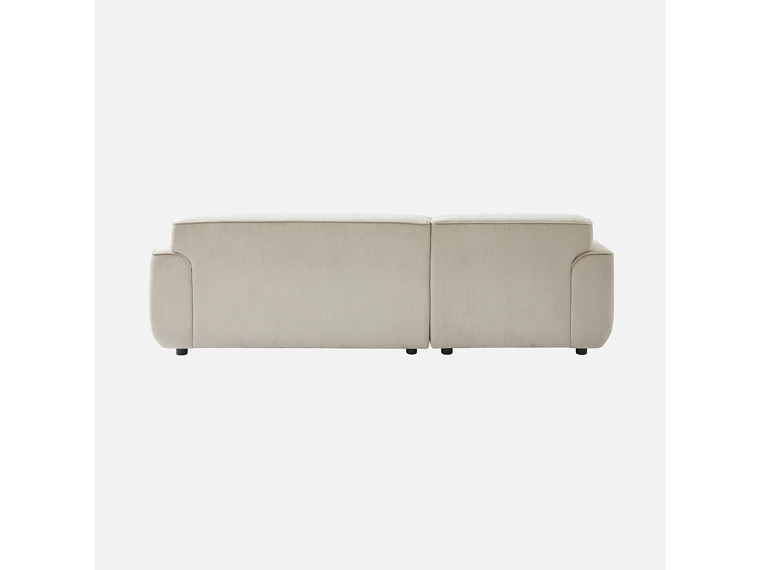 Sofá esquinero de pana, 3 plazas beige gris