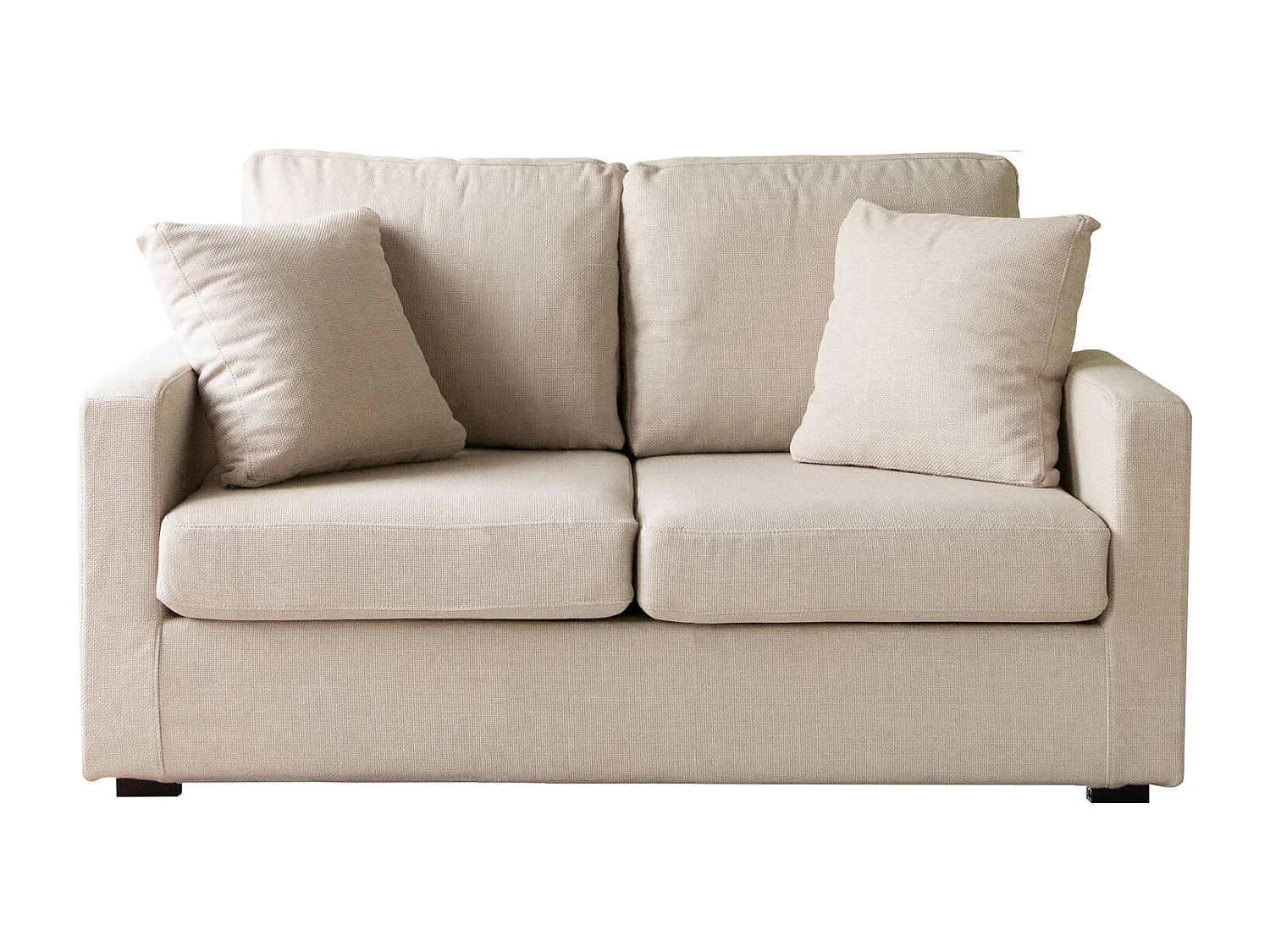 Canapé droit 2 places beige BASTIEN