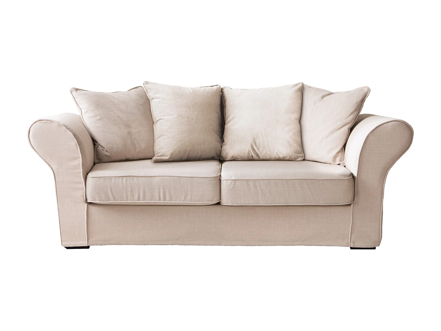 Canapé droit 3 places beige OSCAR