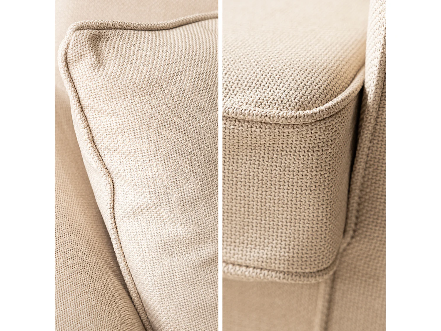 Canapé droit 3 places beige OSCAR