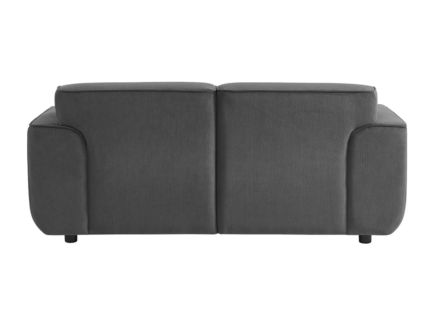 Canapé Wallas. 2 places. tissu velours côtelé gris foncé L 180 x P 98 x H 73cm