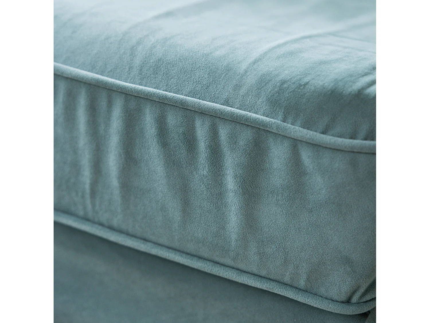 Canapé droit 3 places en velours vert eucalyptus OSCAR