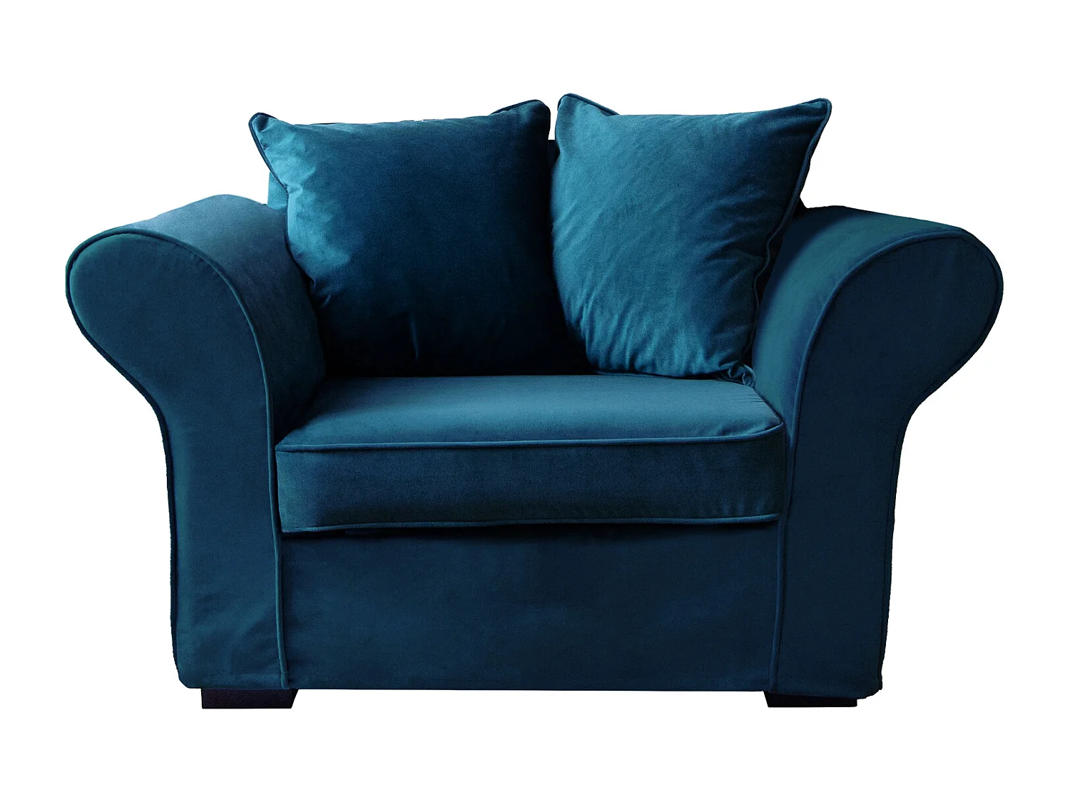 Fauteuil love seat en velours bleu navy OSCAR
