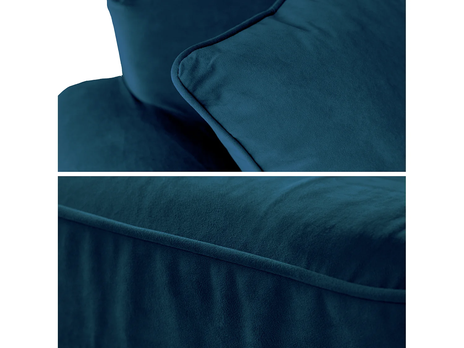 Fauteuil love seat en velours bleu navy OSCAR