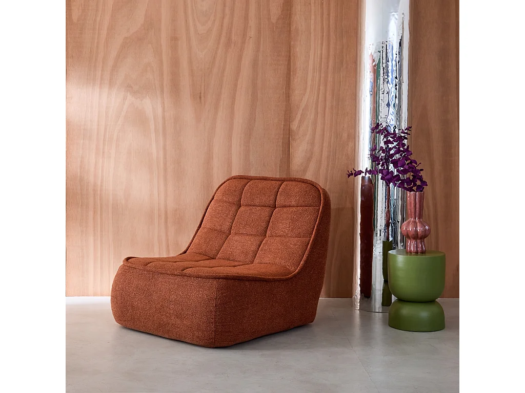 Sillón en borreguito, 1 plaza terracotta