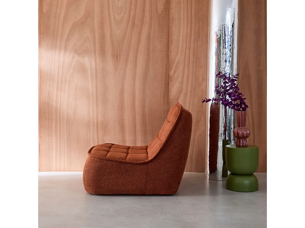 Sillón en borreguito, 1 plaza terracotta