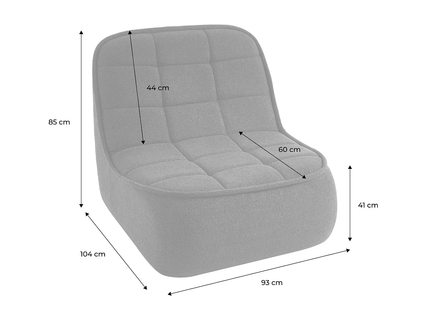 Sillón en borreguito, 1 plaza verde kaki