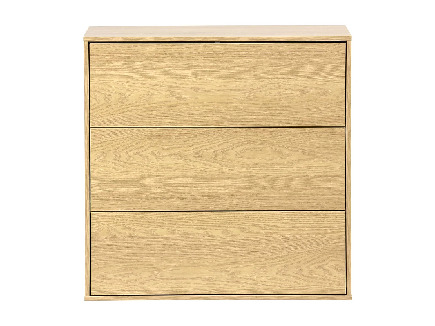 Modulo di stoccaggio decorativo in legno 3 cassetti, quercia
