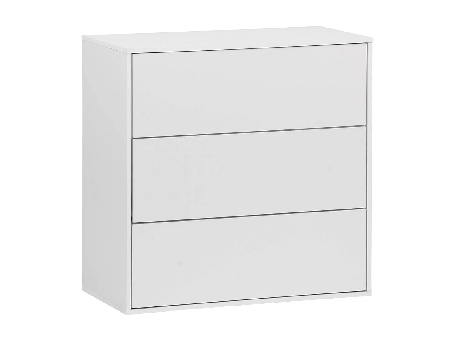Modulo di stoccaggio decorativo in legno 3 cassetti, bianco