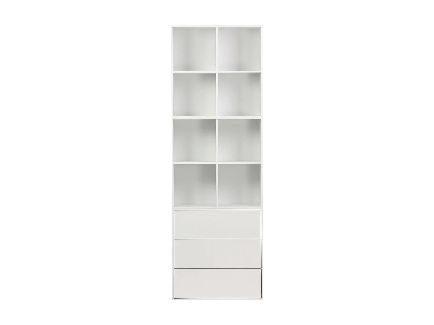 Modulo di stoccaggio decorativo in legno 3 cassetti, bianco