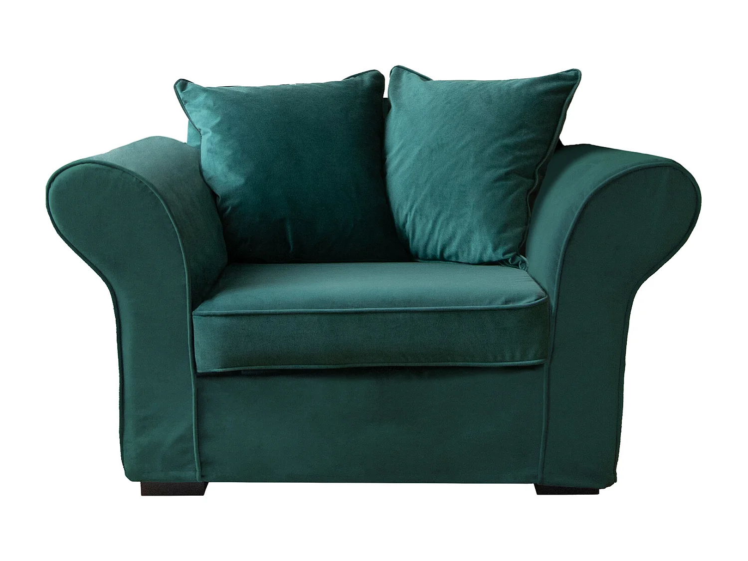 Fauteuil love seat en velours vert émeraude OSCAR