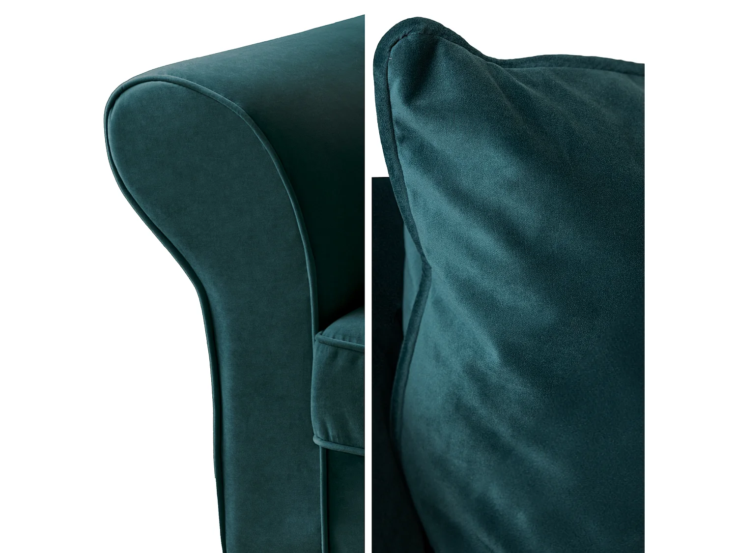 Fauteuil love seat en velours vert émeraude OSCAR