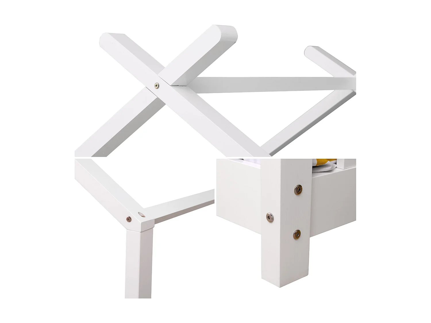 Lit cabane pour enfant 190x90cm blanc GASPARD