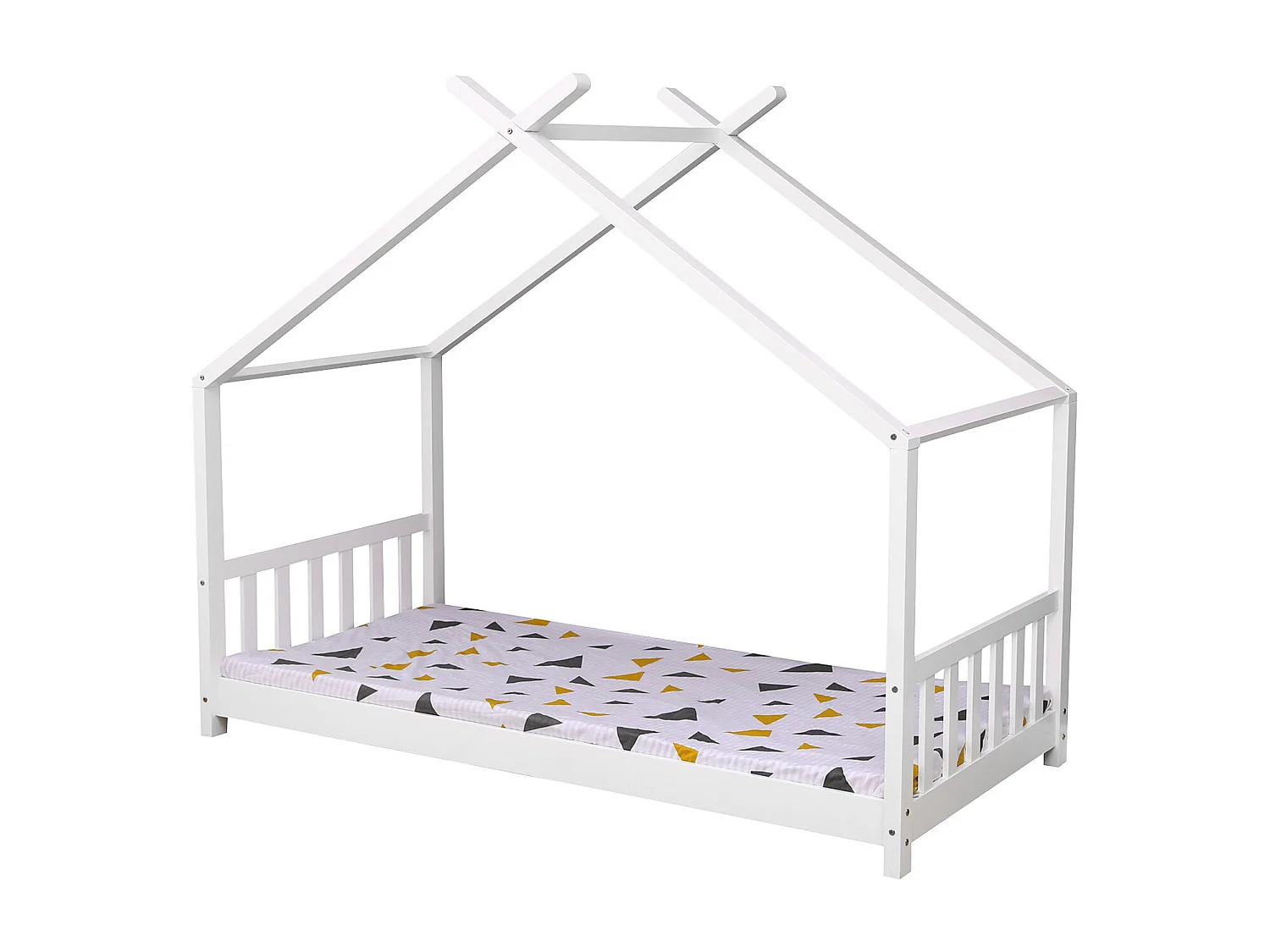 Lit cabane pour enfant 190x90cm blanc GASPARD
