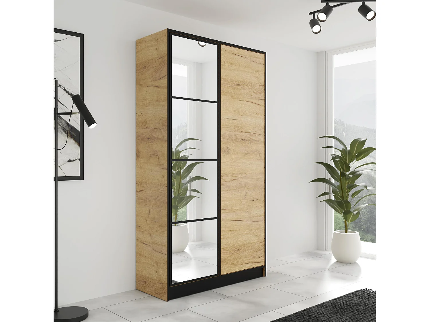 Draaideurkast EDEN – 2 Deuren – Model 1 – Eik Craft Goud