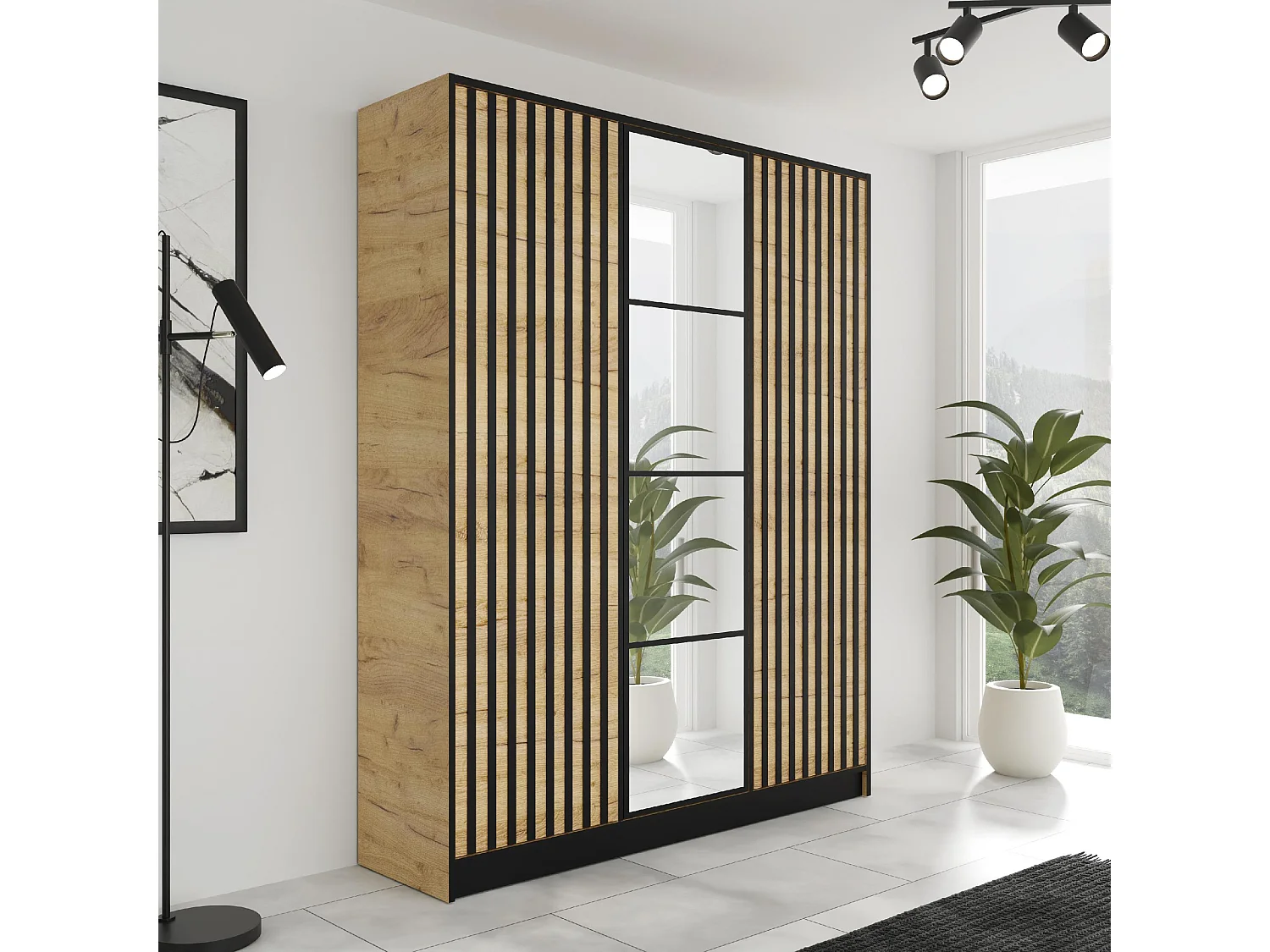 Armoire ouvrante EDEN 3D Modèle 3 Chêne Craft doré