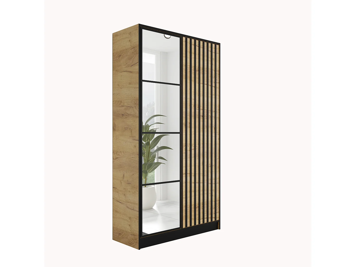 Armoire ouvrante EDEN 2D Modèle 3 Chêne Craft doré