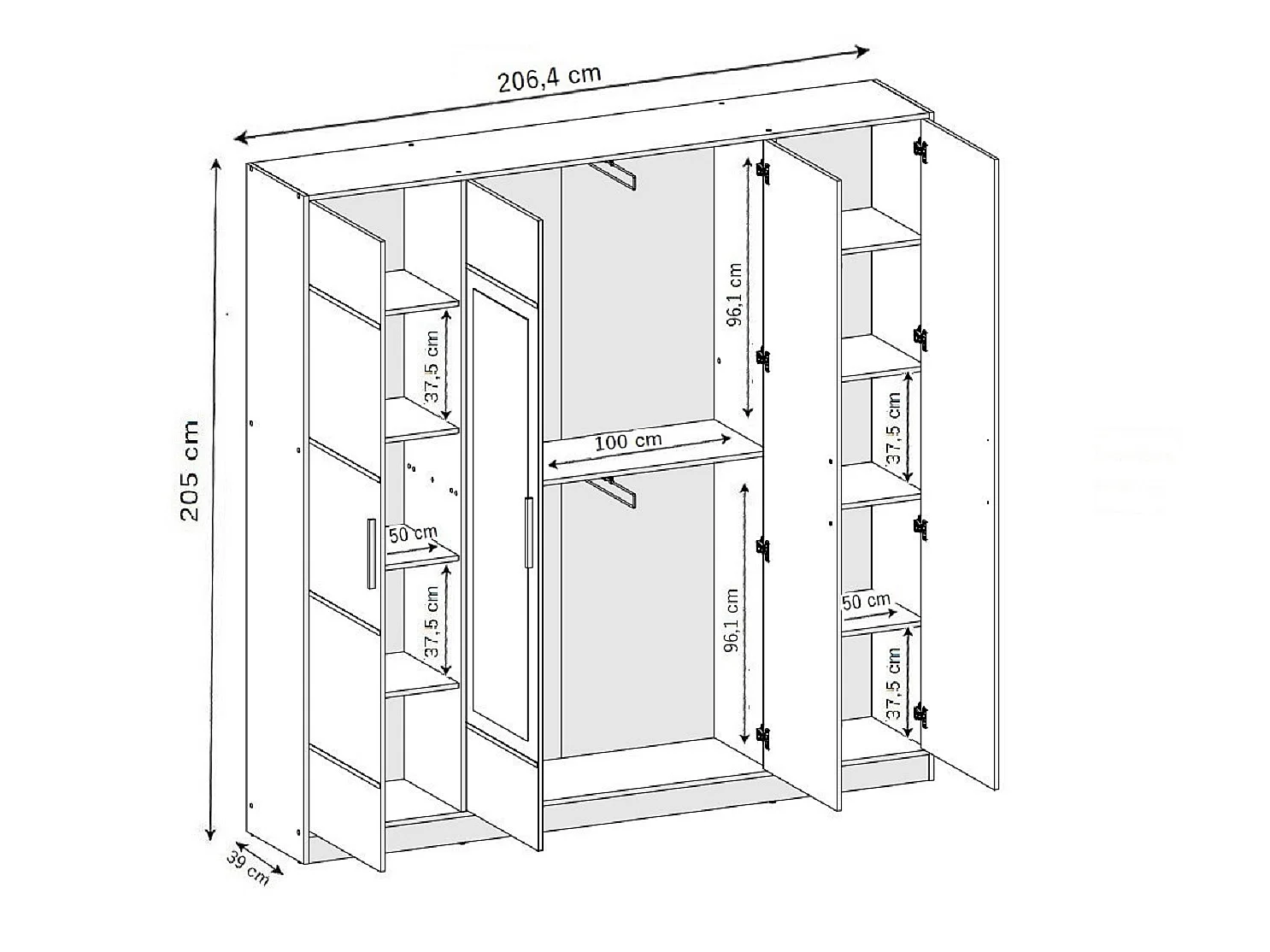 Szafa uchylna EDEN V4 4D – dąb craft i czarny