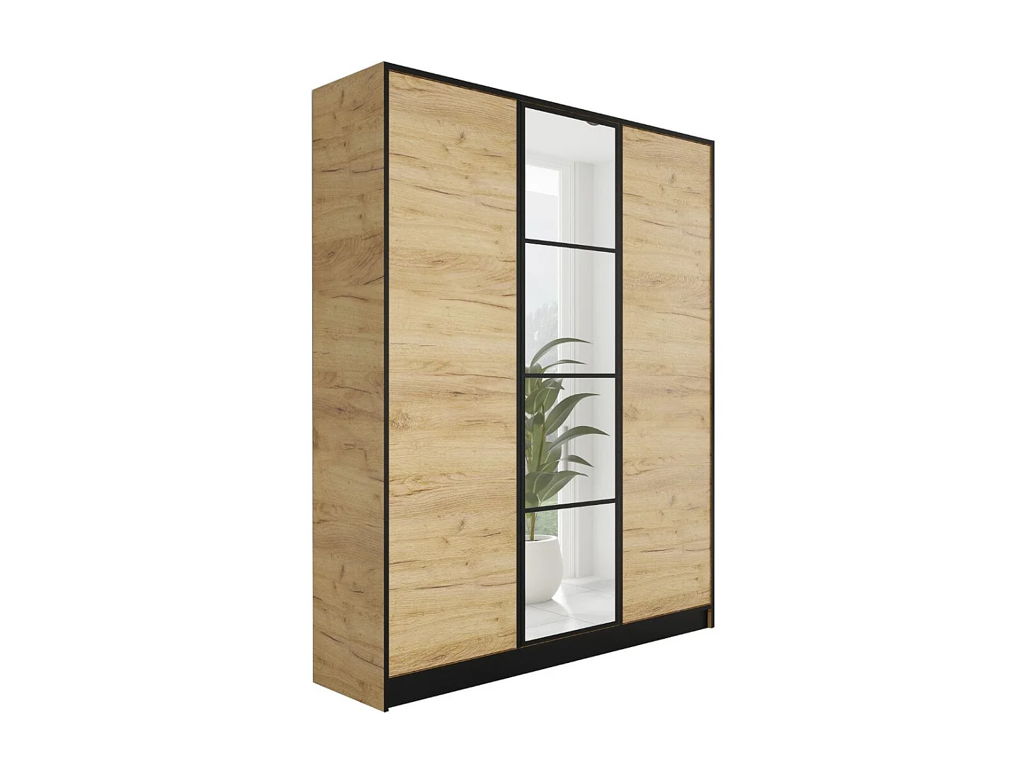 Armoire ouvrante EDEN 3D Modèle 1 Chêne Craft doré