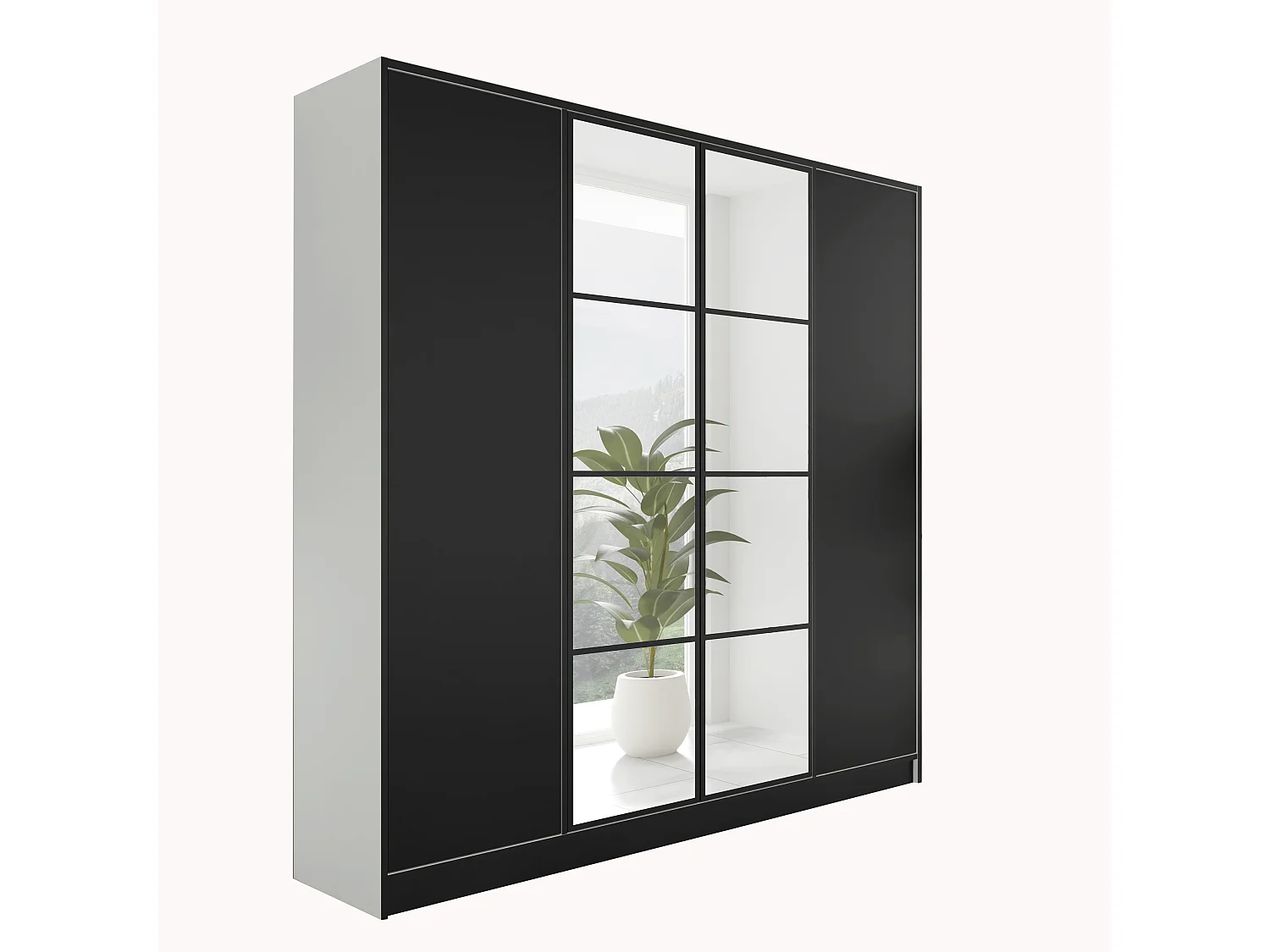 Armoire ouvrante EDEN 4D Modèle 4 Blanc et Noir