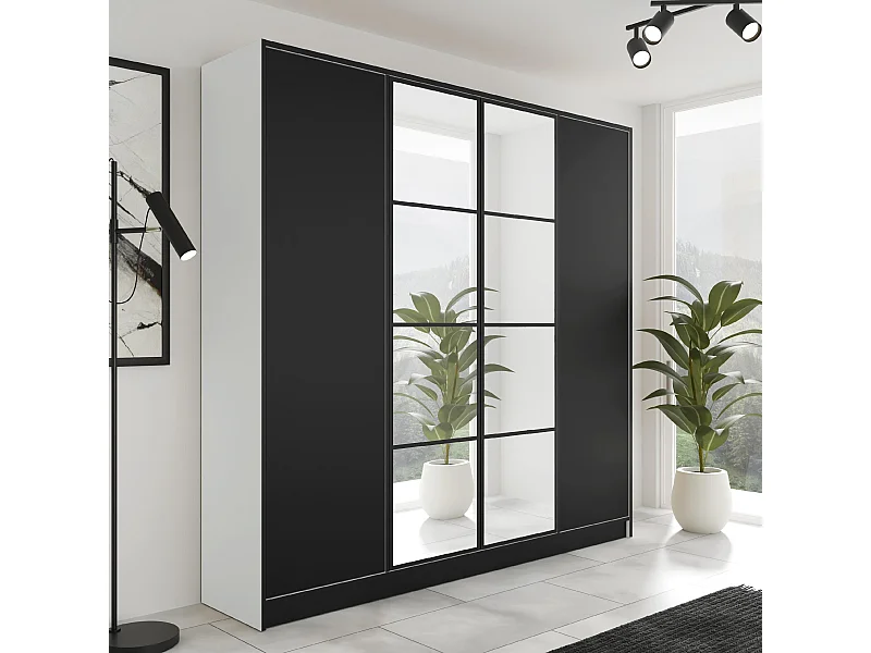 Armoire ouvrante EDEN 4D Modèle 4 Blanc et Noir