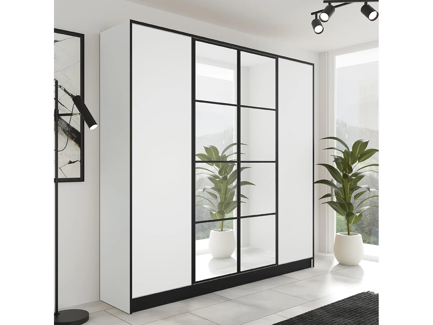Draaideurkast EDEN – 4 Deuren – Model 1 – Wit