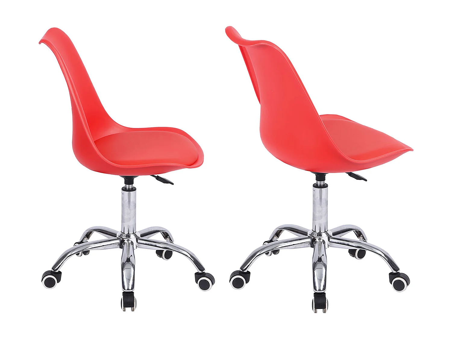 Chaise de bureau réglable en hauteur rouge ANNE