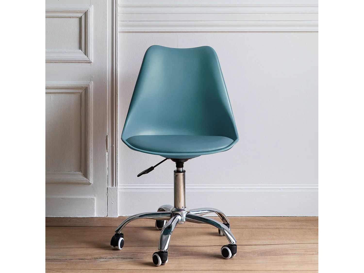 Chaise de bureau réglable en hauteur bleue ANNE