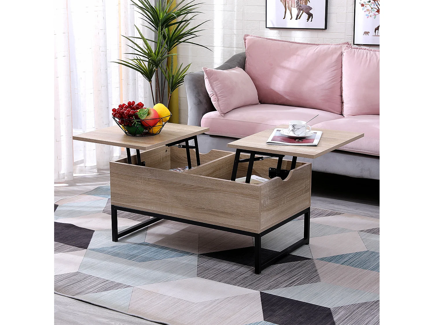 Mesa baja de madera con tapas elevadoras LOTTA - HAPPY GARDEN