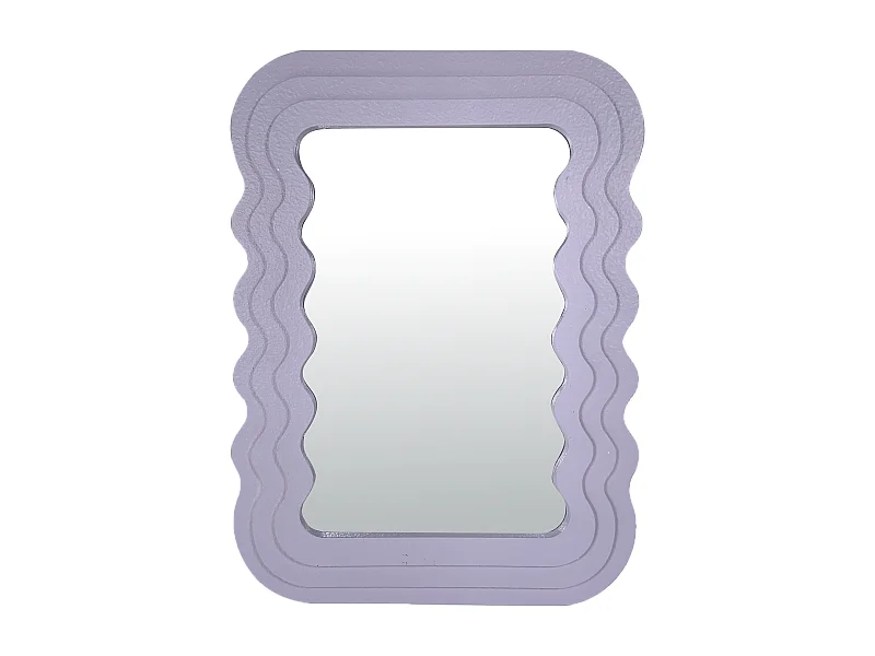 Miroir rectangulaire ondulé lilas 29,5x40cm