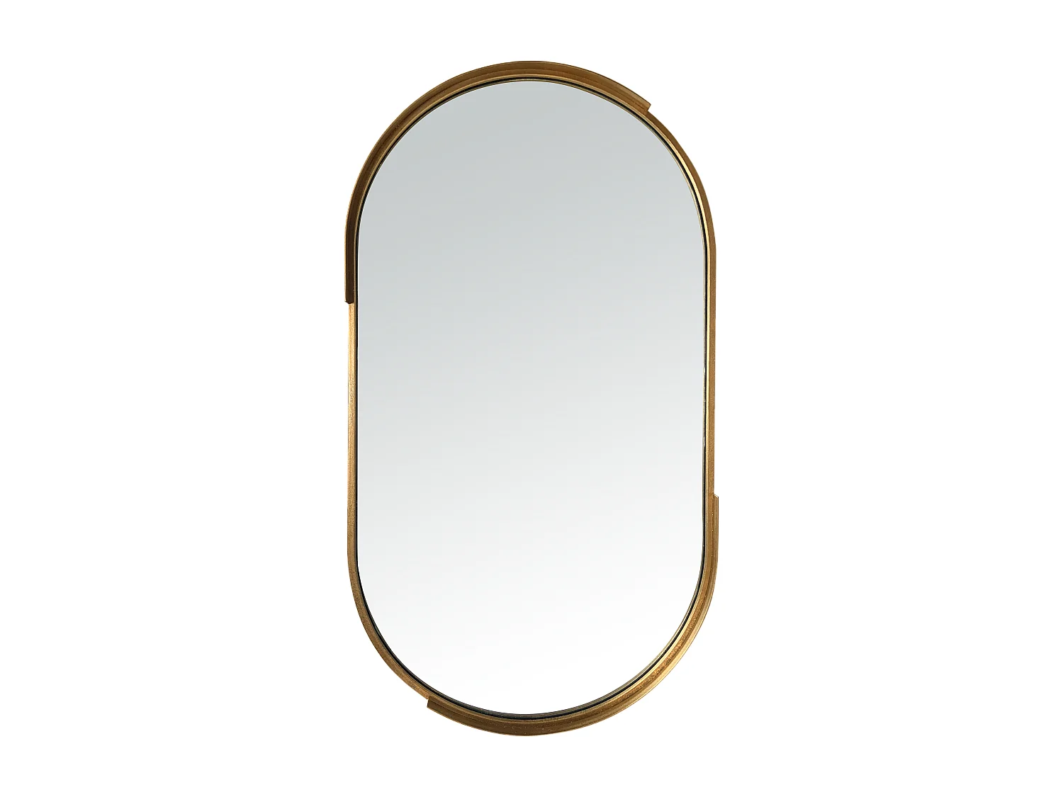 Miroir oblong design en métal doré 50x90cm