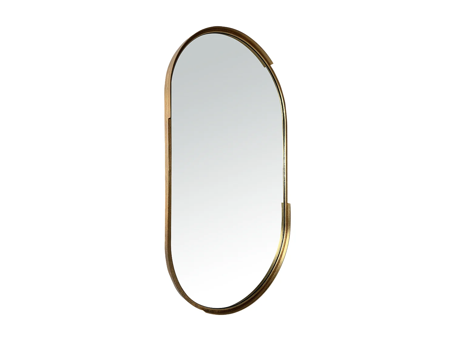 Miroir oblong design en métal doré 50x90cm