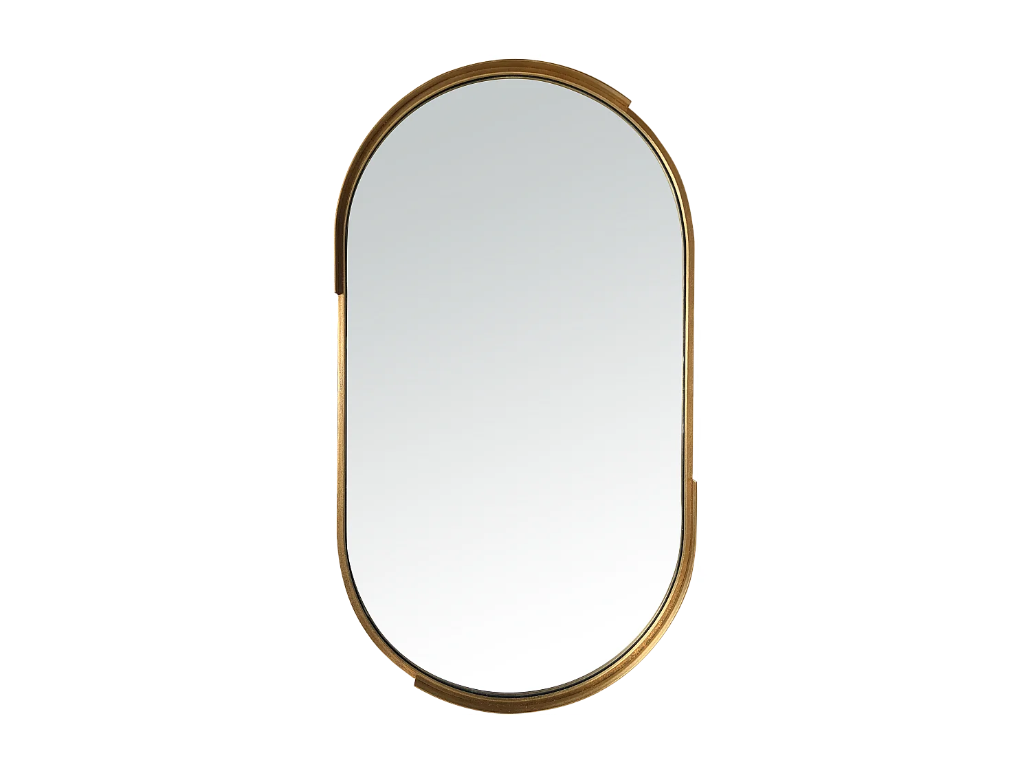 Miroir oblong design en métal doré 50x90cm
