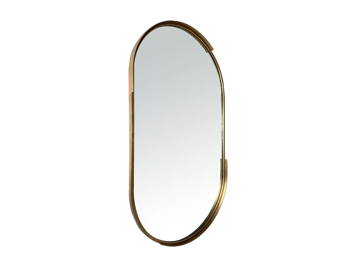Miroir oblong design en métal doré 50x90cm
