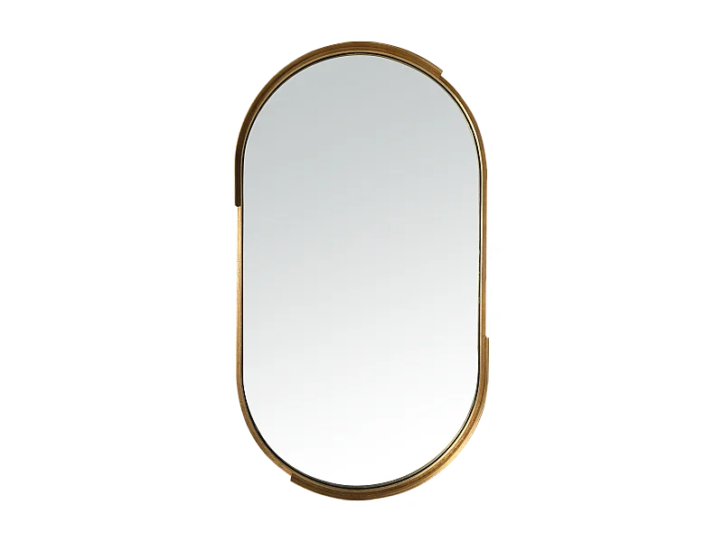 Miroir oblong design en métal doré 50x90cm