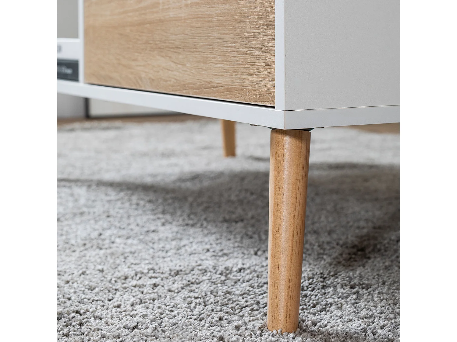 Table basse avec tiroir style scandinave blanche FREJA