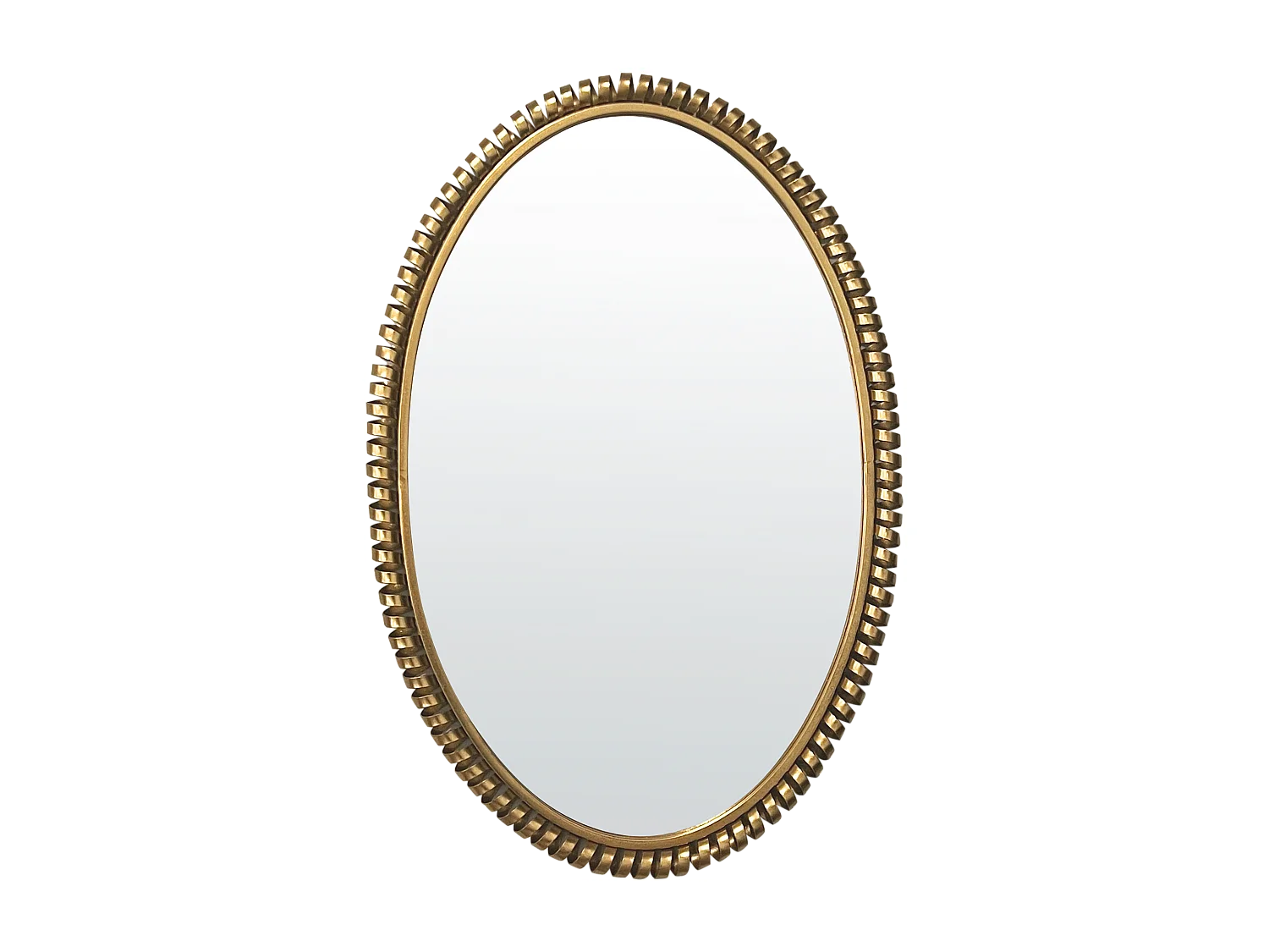 Miroir métal doré ovale 54x80cm