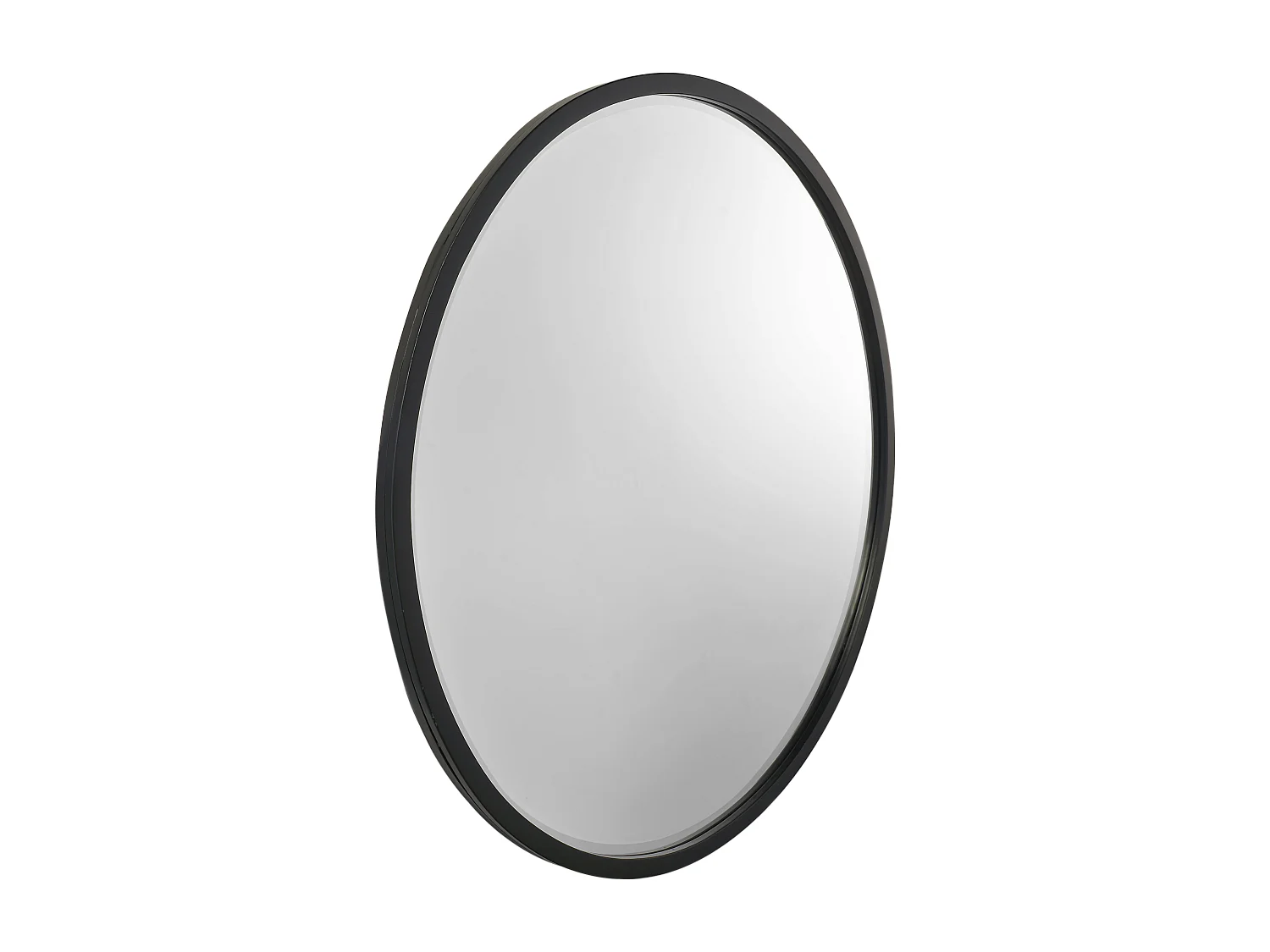 Miroir rond métal noir 80x80cm