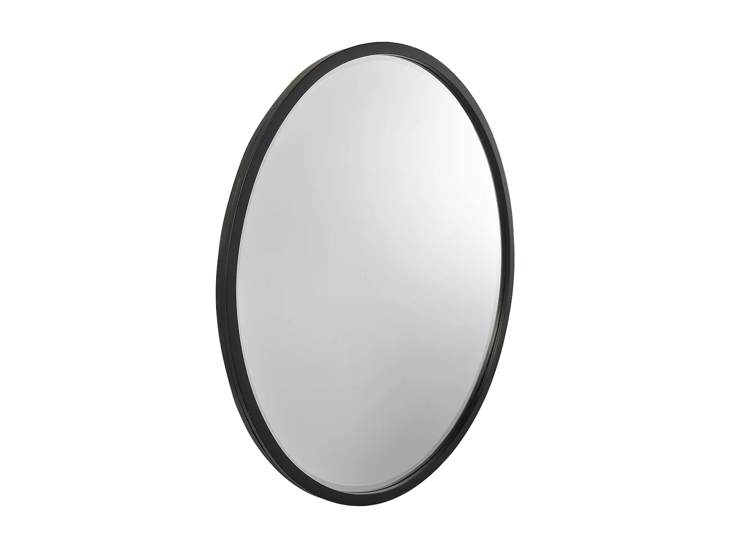 Miroir rond métal noir 80x80cm