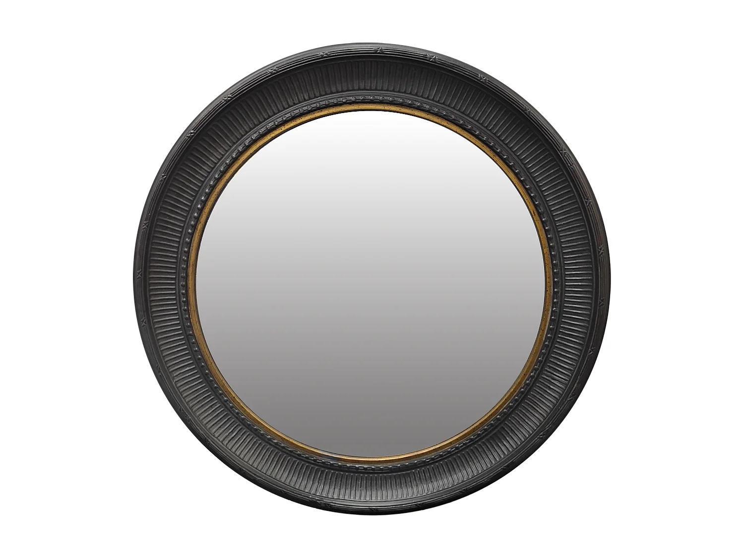 Miroir rond noir et doré 60cm int et 77.5cm ext