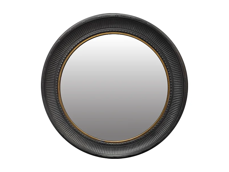 Miroir rond noir et doré 60cm int et 77.5cm ext